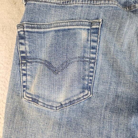Levis 514 Jeans Mens 33x32 Blue Straight Slim Classic Cotton Blend Ripped Knee - Picture 11 of 12